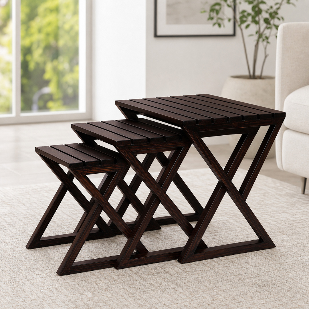Eaton Nesting Table - Rosewood Polish (Set of 3)