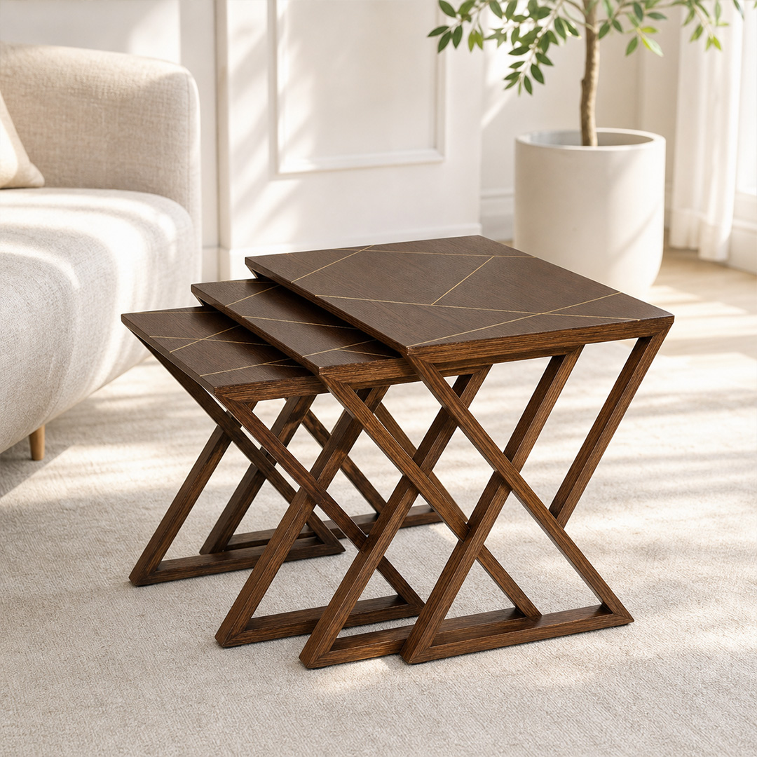 Eaton Nesting Table Brass (Set of 3)