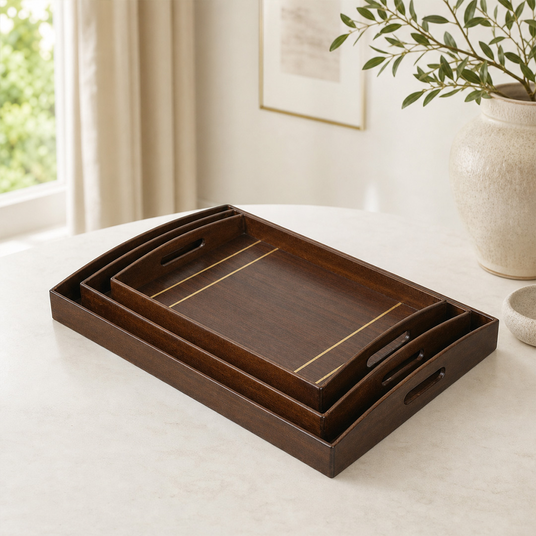 Ashley Tray Brass (Set of 3)